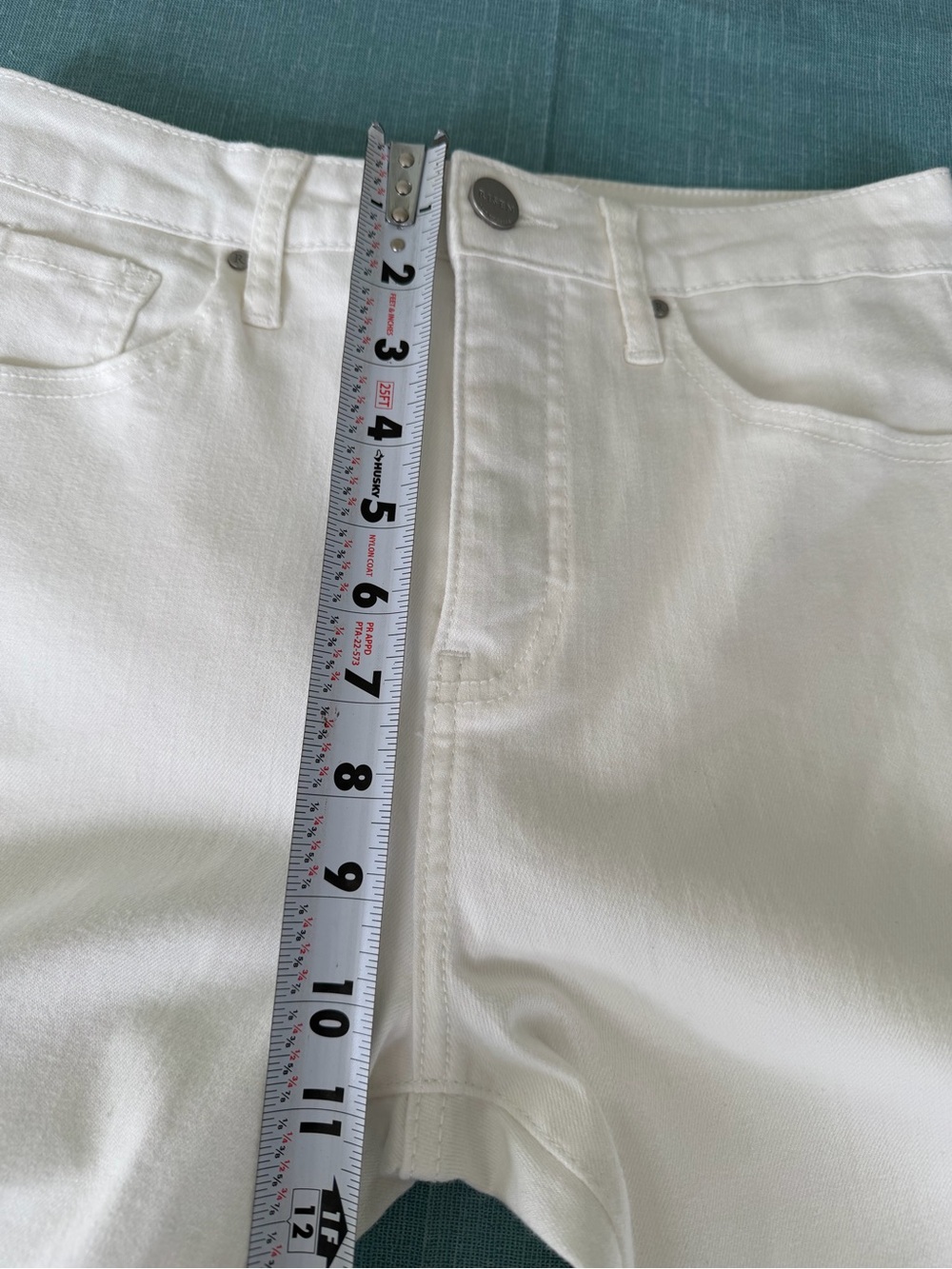 Risen High Waisted Flare Jeans White size 7 - Picture 4 of 10